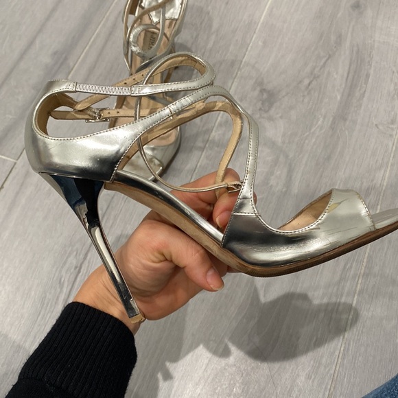 Jimmy Choo Lang 100 metallic leather sandal - Picture 4 of 7